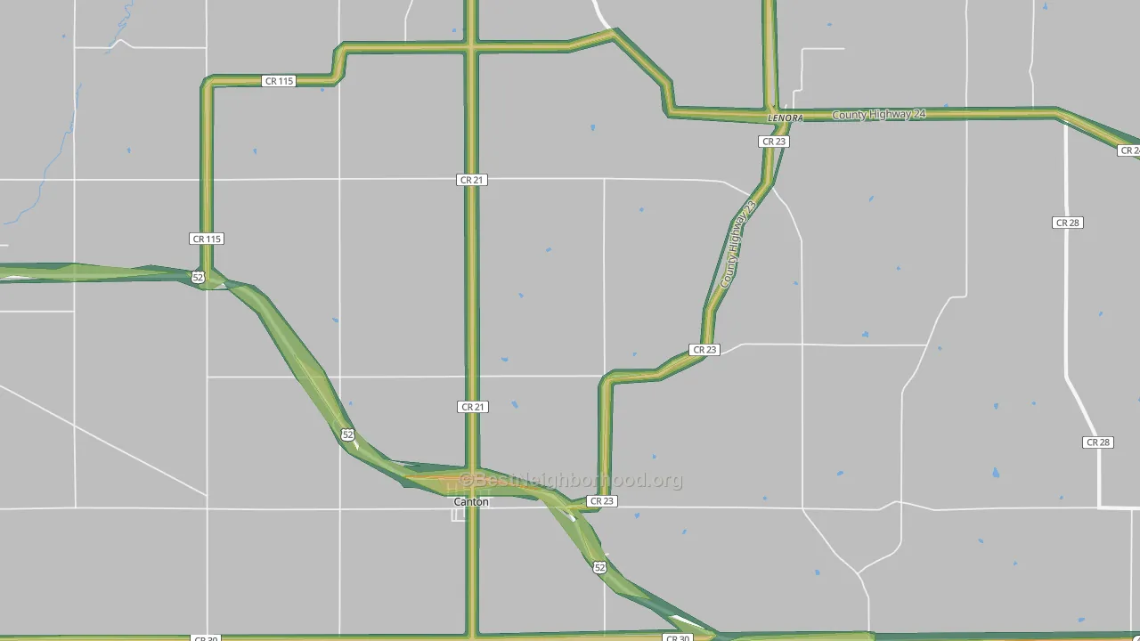 55922, MN Map of Noise Levels in 55922