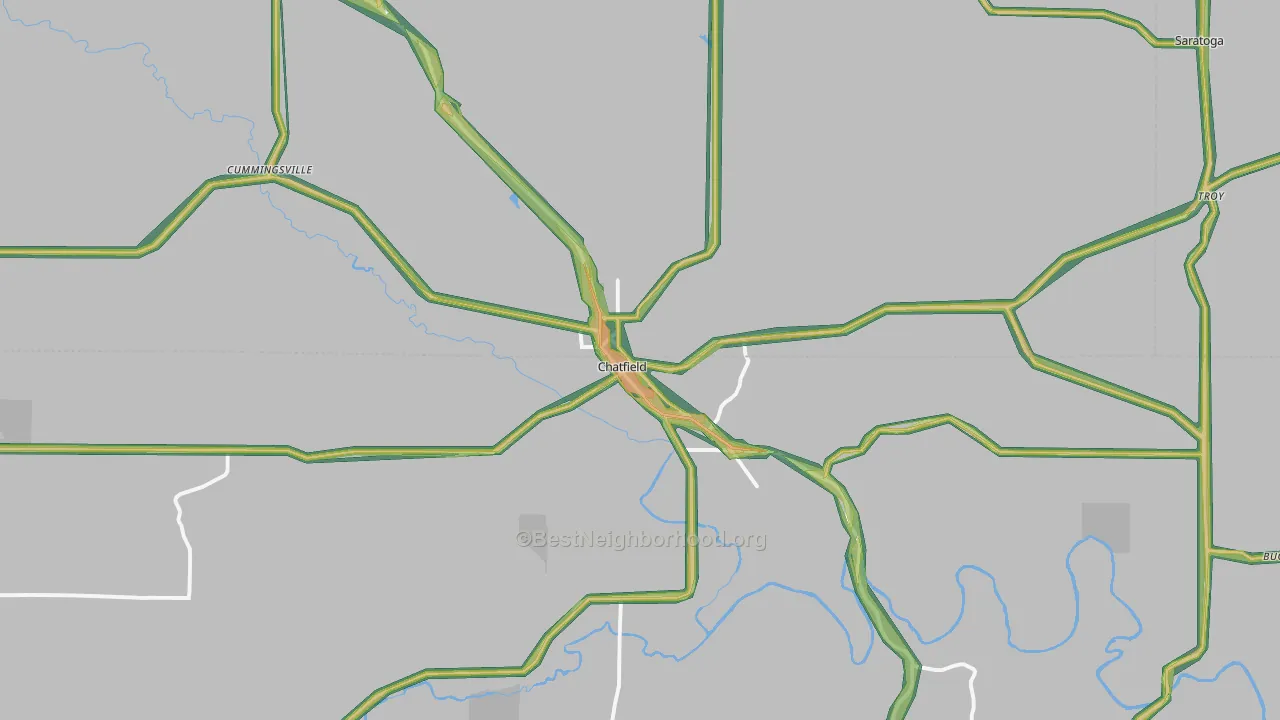 55923, MN Map of Noise Levels in 55923