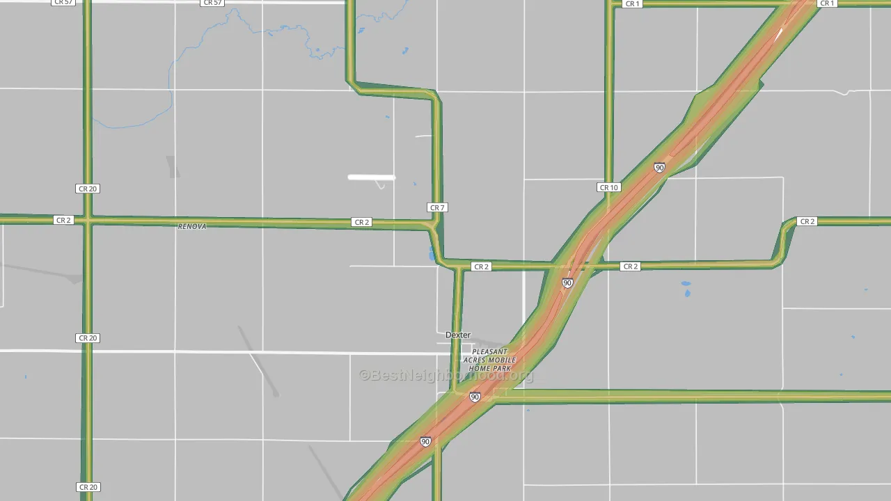 55926, MN Map of Noise Levels in 55926