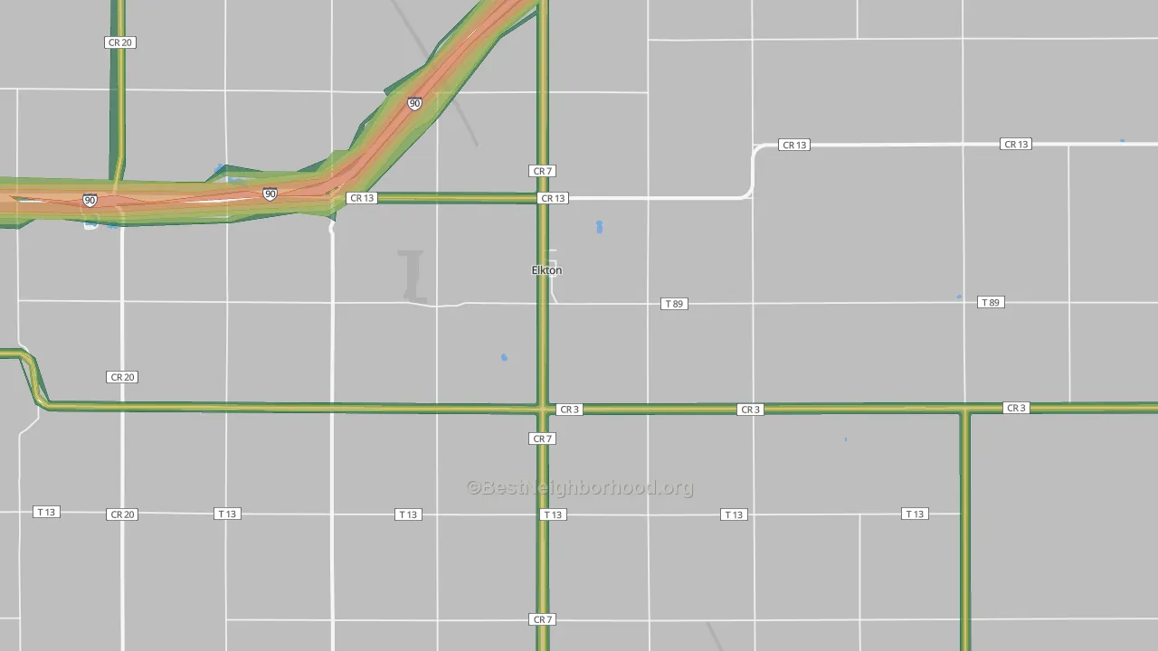 55933, MN Map of Noise Levels in 55933