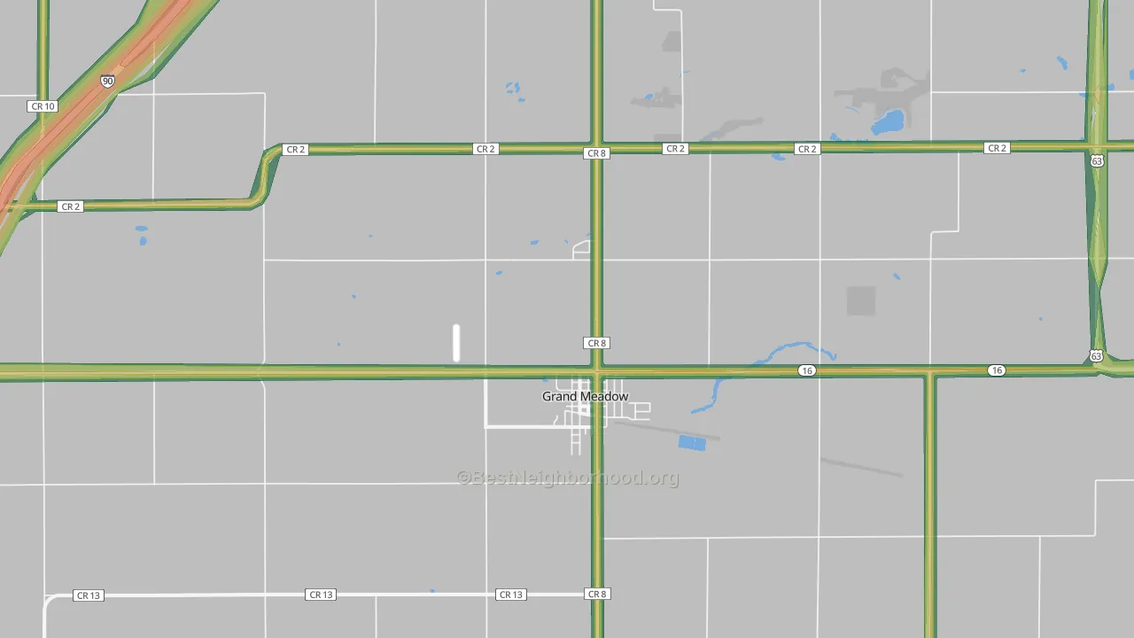 55936, MN Map of Noise Levels in 55936
