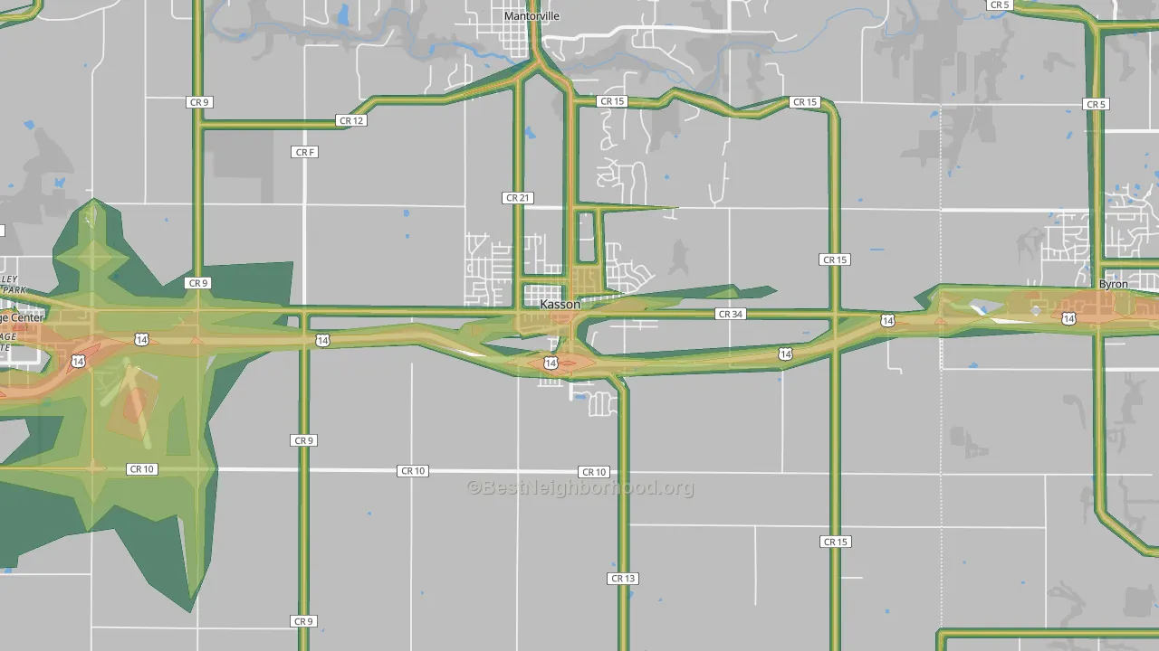 55944, MN Map of Noise Levels in 55944