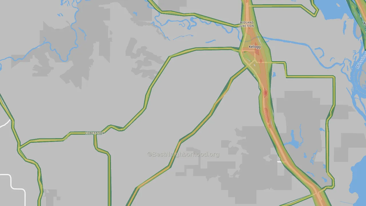 55945, MN Map of Noise Levels in 55945