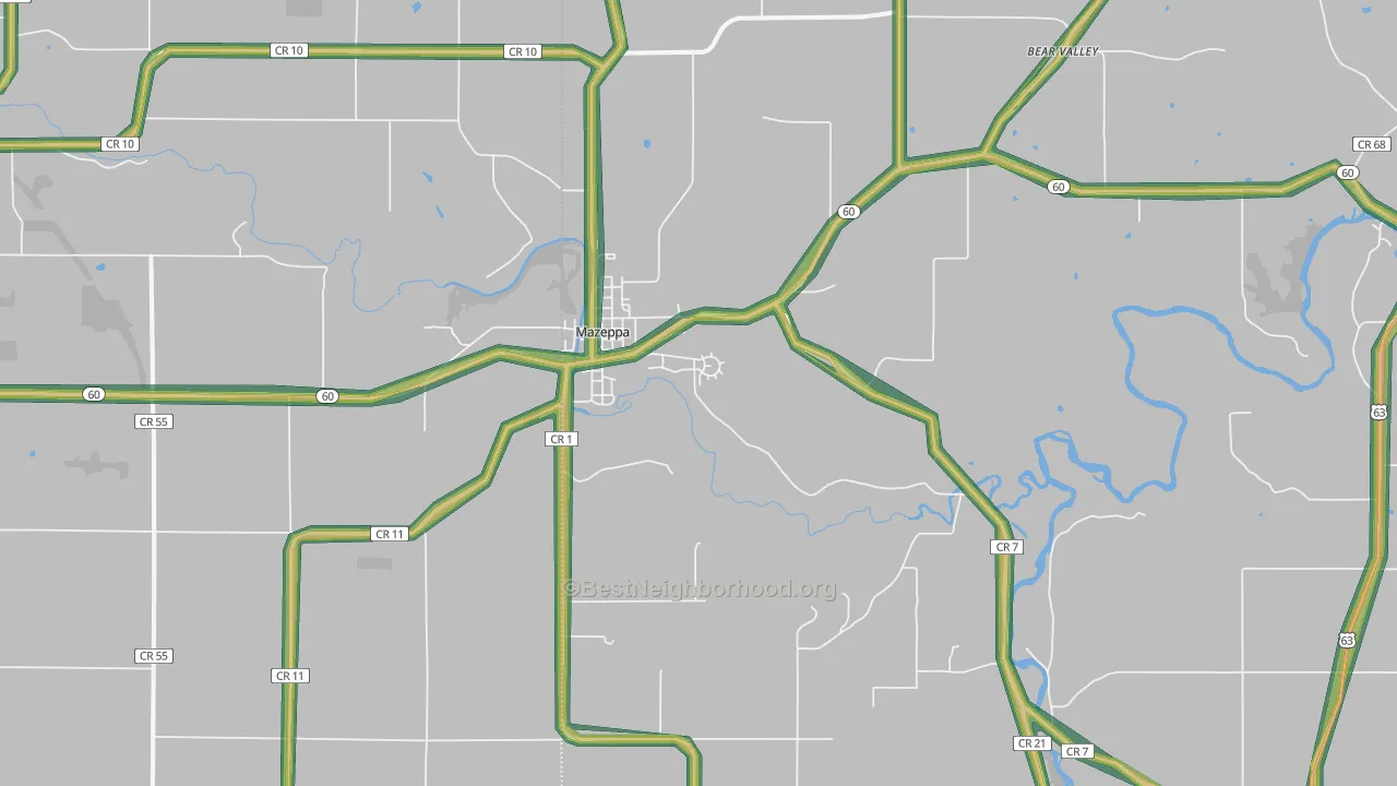 55956, MN Map of Noise Levels in 55956