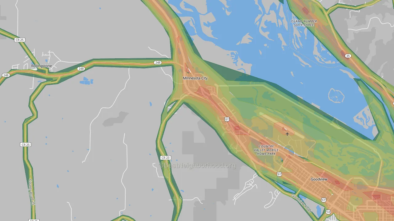 55959, MN Map of Noise Levels in 55959