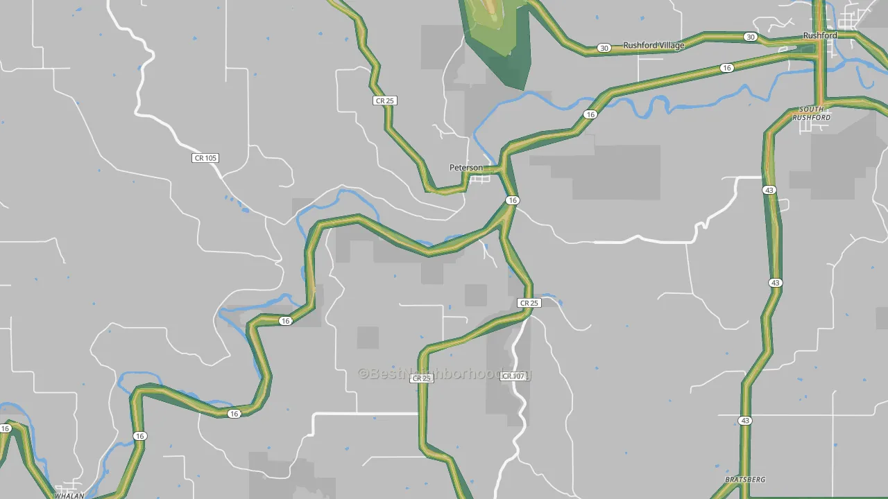55962, MN Map of Noise Levels in 55962