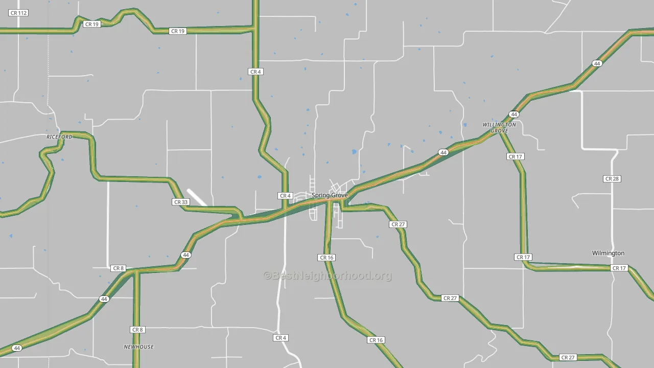 55974, MN Map of Noise Levels in 55974