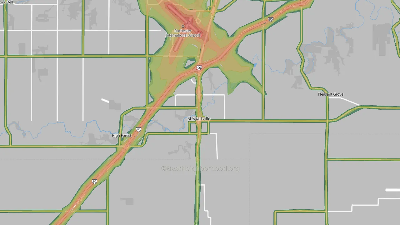 55976, MN Map of Noise Levels in 55976