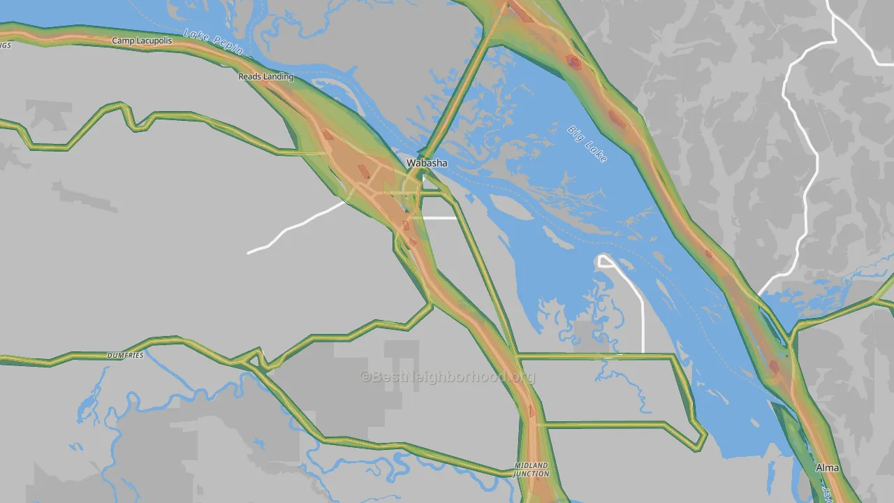 55981, MN Map of Noise Levels in 55981