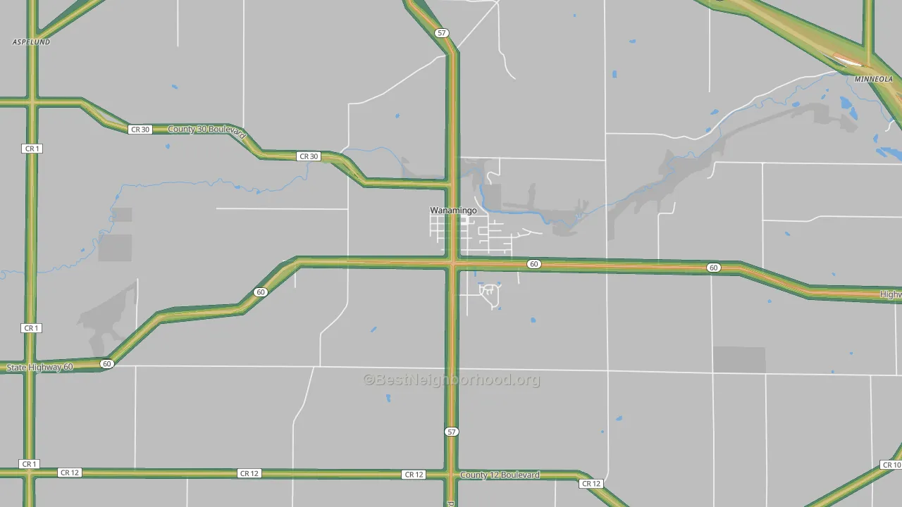 55983, MN Map of Noise Levels in 55983