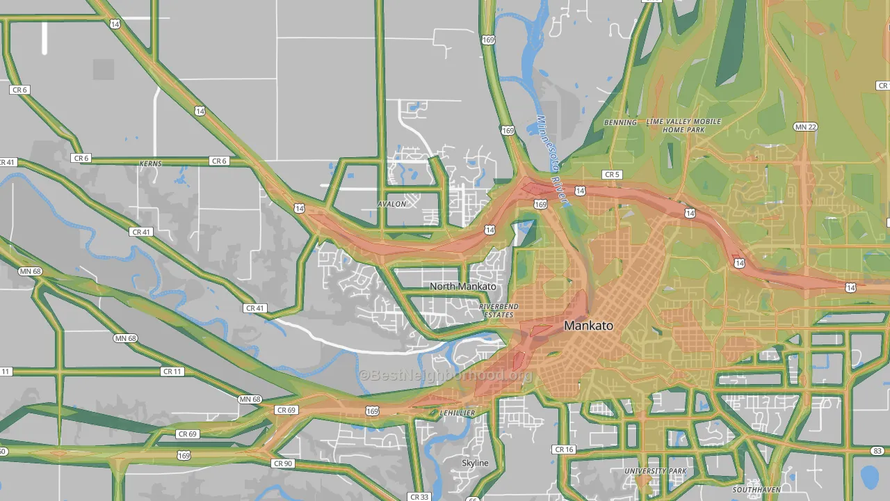56003, MN Map of Noise Levels in 56003