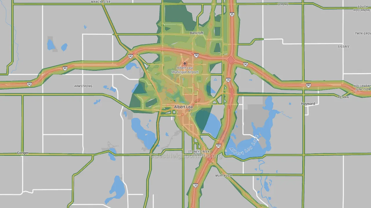 56007, MN Map of Noise Levels in 56007