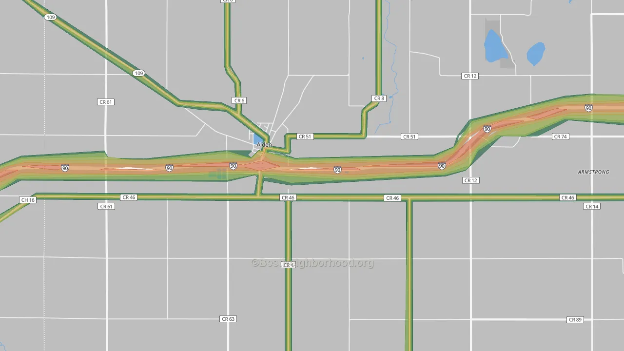56009, MN Map of Noise Levels in 56009