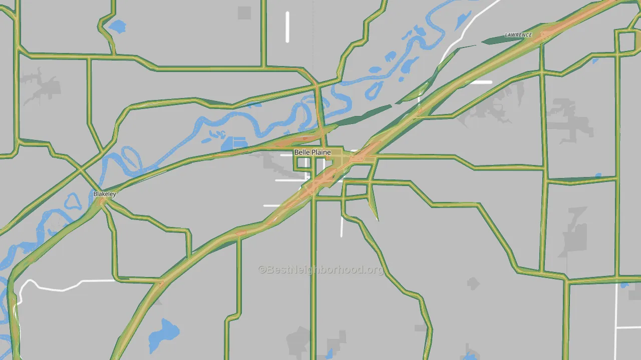 56011, MN Map of Noise Levels in 56011