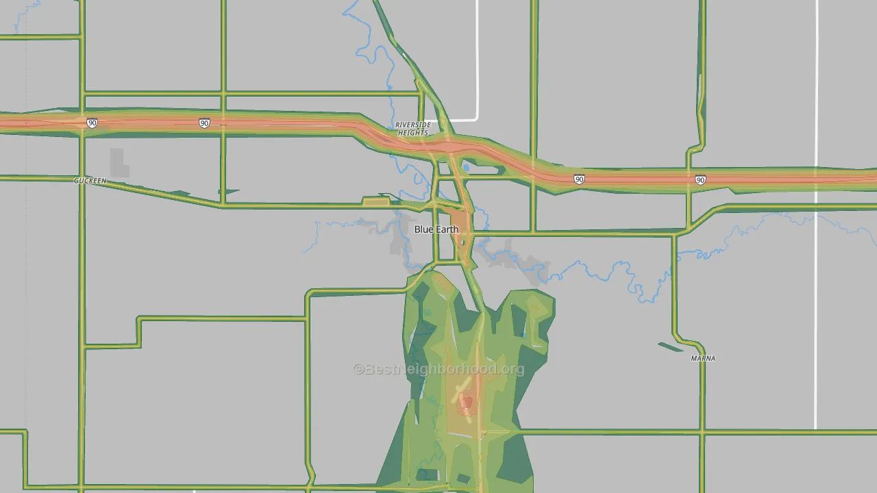 56013, MN Map of Noise Levels in 56013