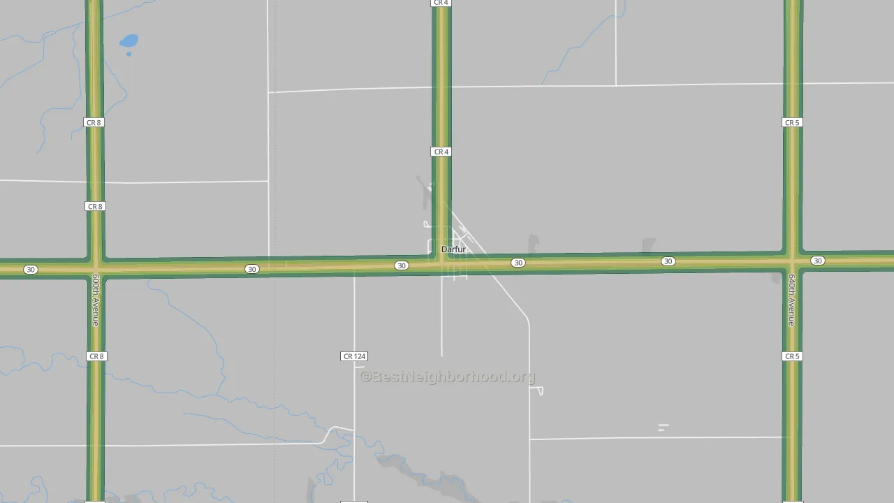 56022, MN Map of Noise Levels in 56022