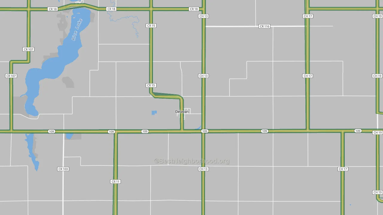 56023, MN Map of Noise Levels in 56023
