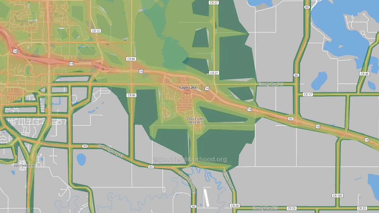 56024, MN Map of Noise Levels in 56024