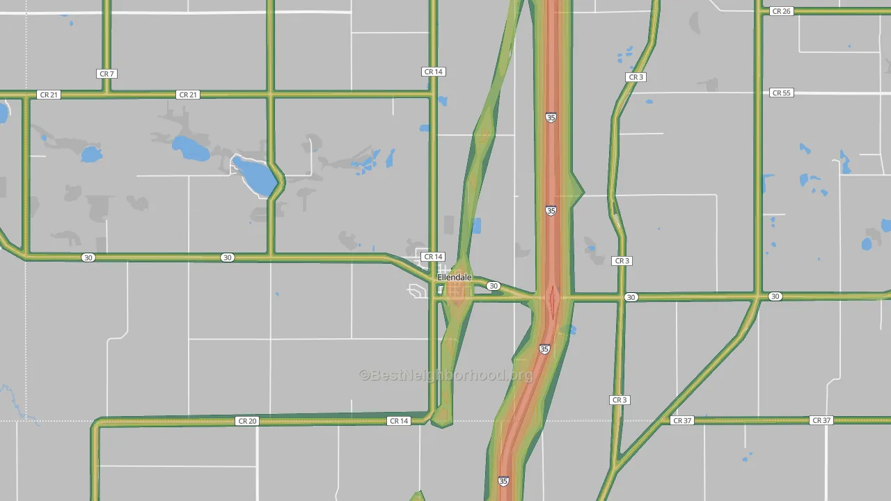 56026, MN Map of Noise Levels in 56026