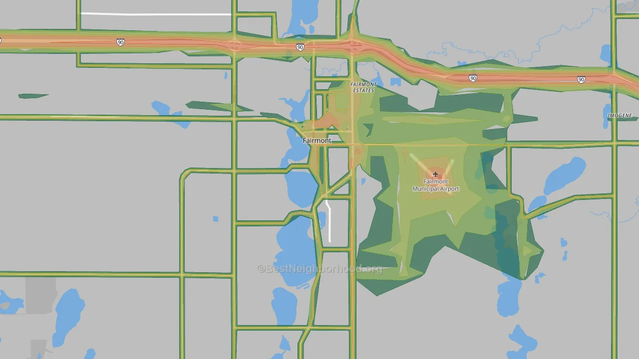 56031, MN Map of Noise Levels in 56031
