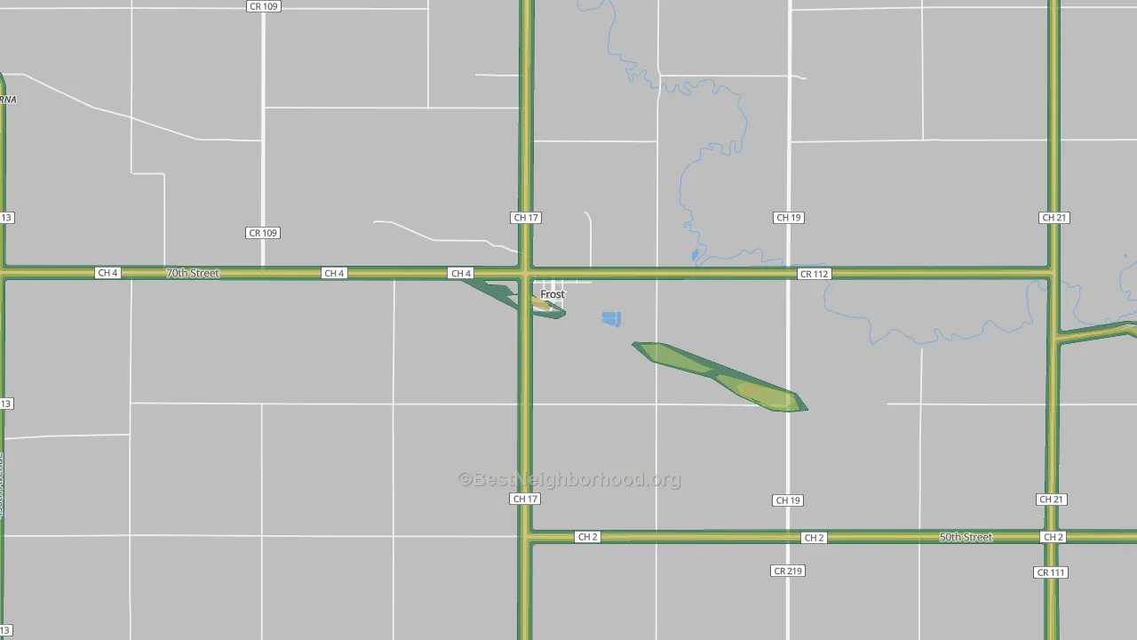 56033, MN Map of Noise Levels in 56033