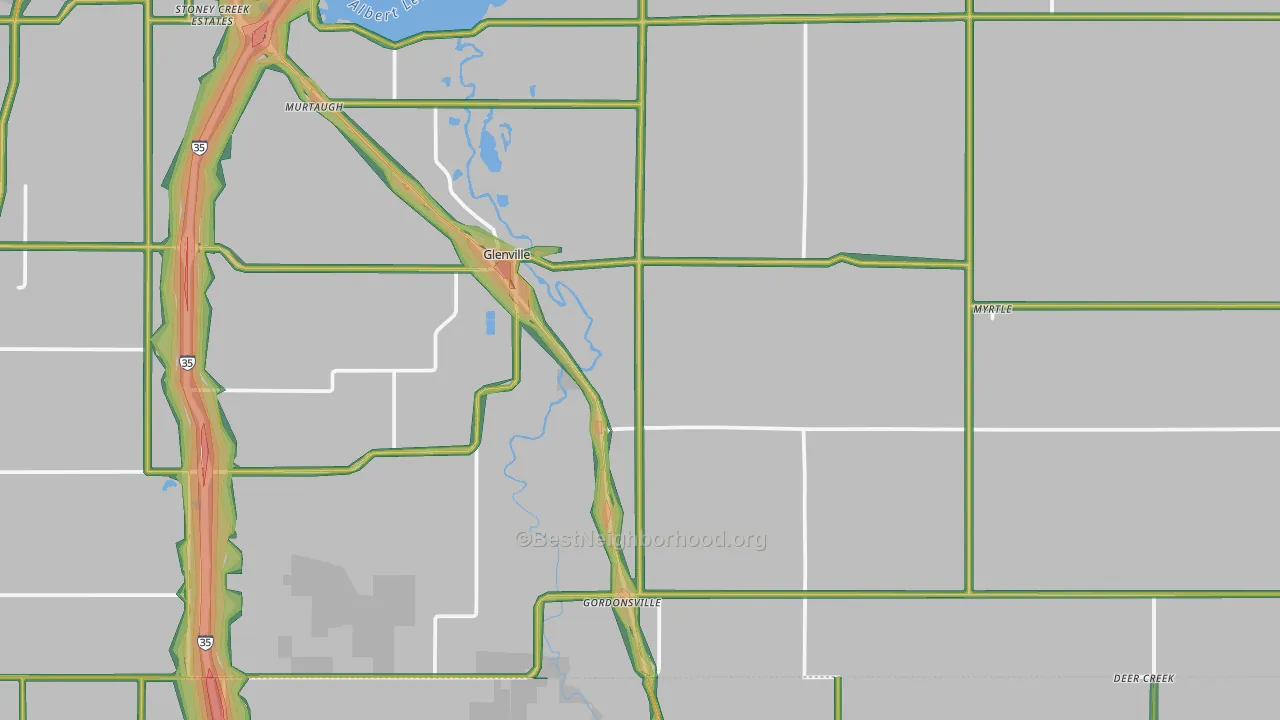 56036, MN Map of Noise Levels in 56036