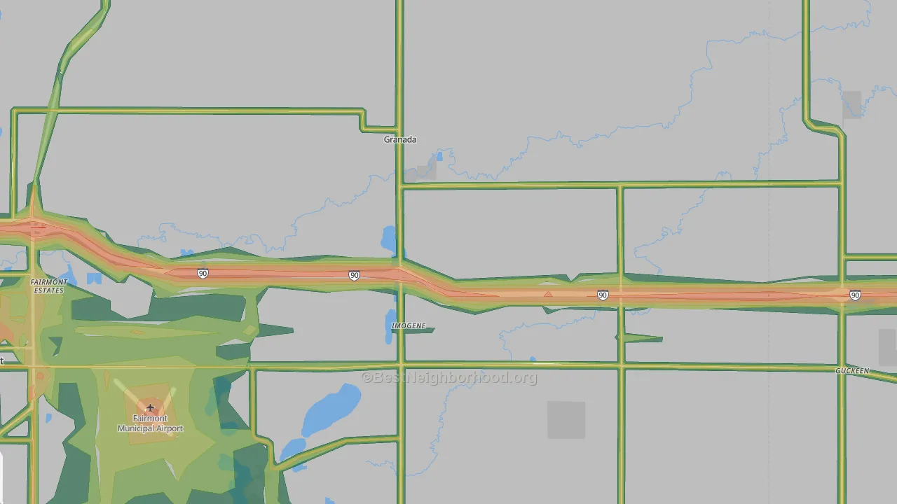 56039, MN Map of Noise Levels in 56039