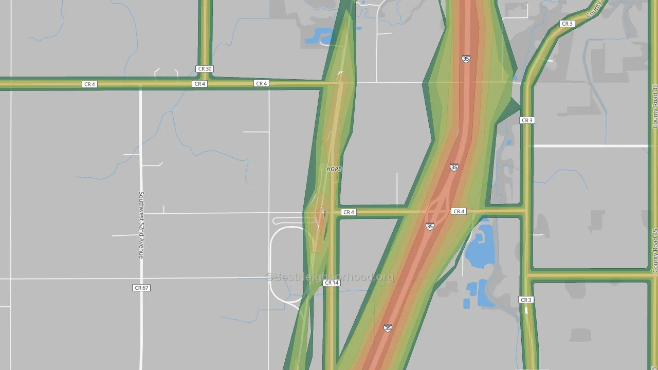56046, MN Map of Noise Levels in 56046