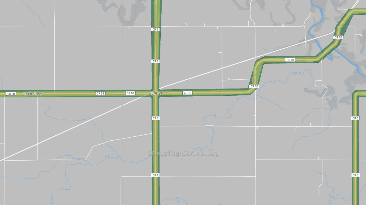 56047, MN Map of Noise Levels in 56047