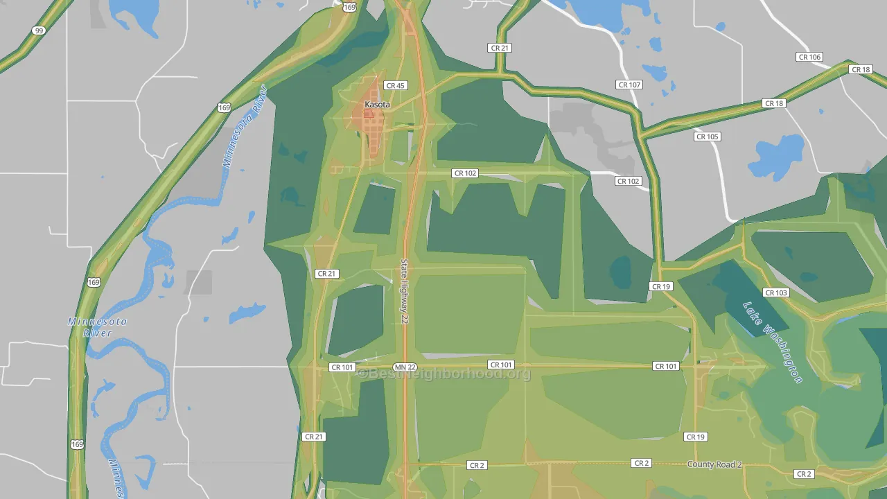 56050, MN Map of Noise Levels in 56050