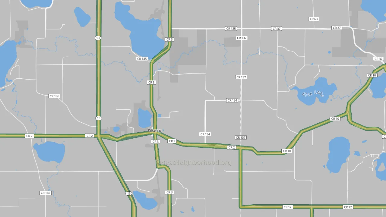 56052, MN Map of Noise Levels in 56052