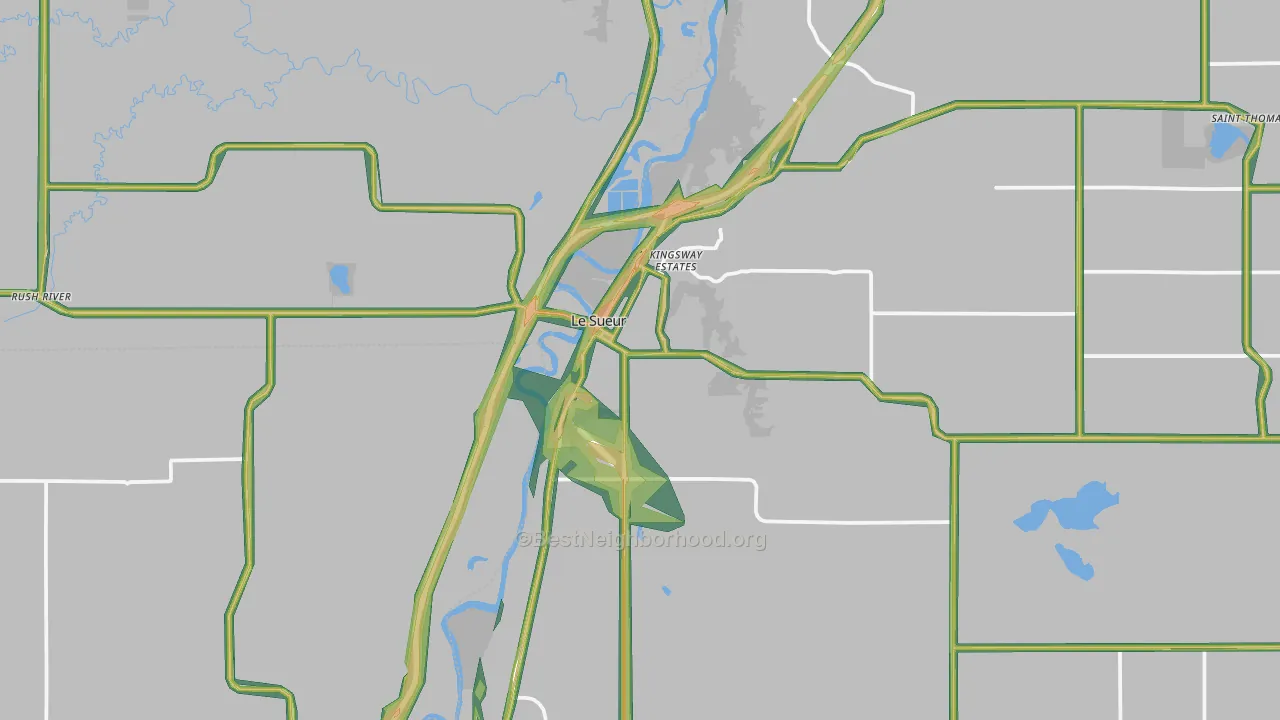 56058, MN Map of Noise Levels in 56058