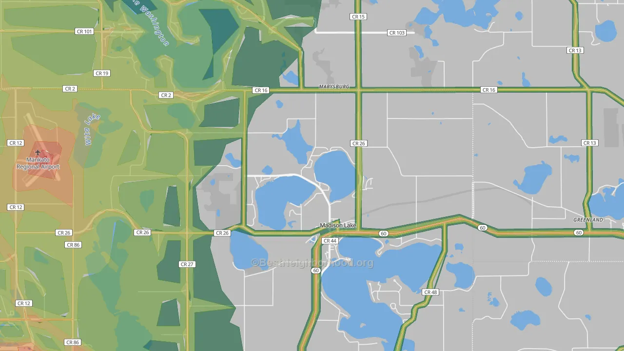 56063, MN Map of Noise Levels in 56063