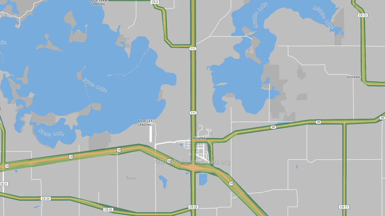 56074, MN Map of Noise Levels in 56074