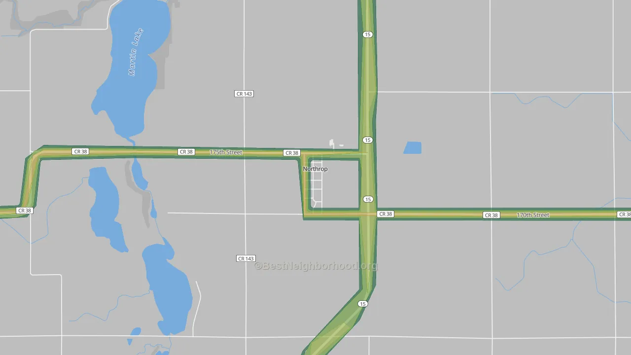 56075, MN Map of Noise Levels in 56075