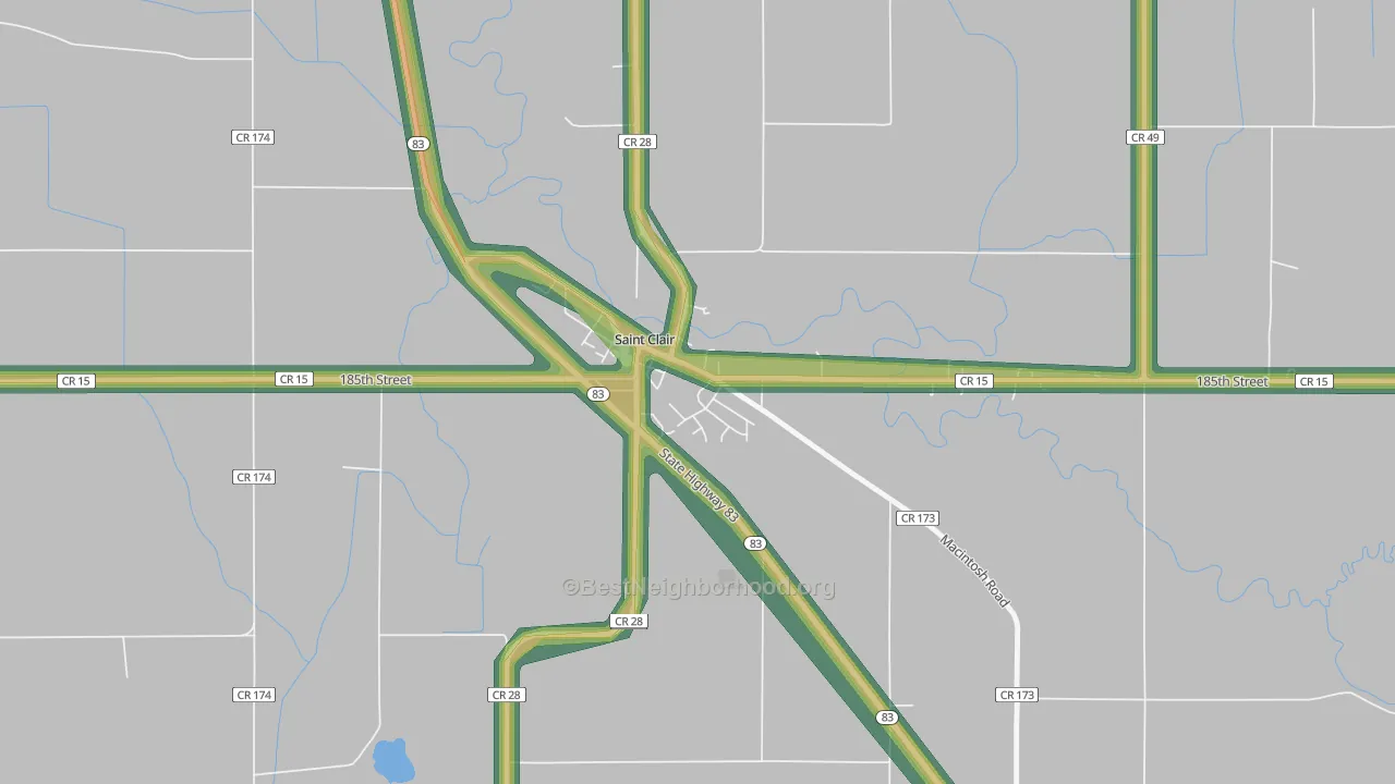 56080, MN Map of Noise Levels in 56080