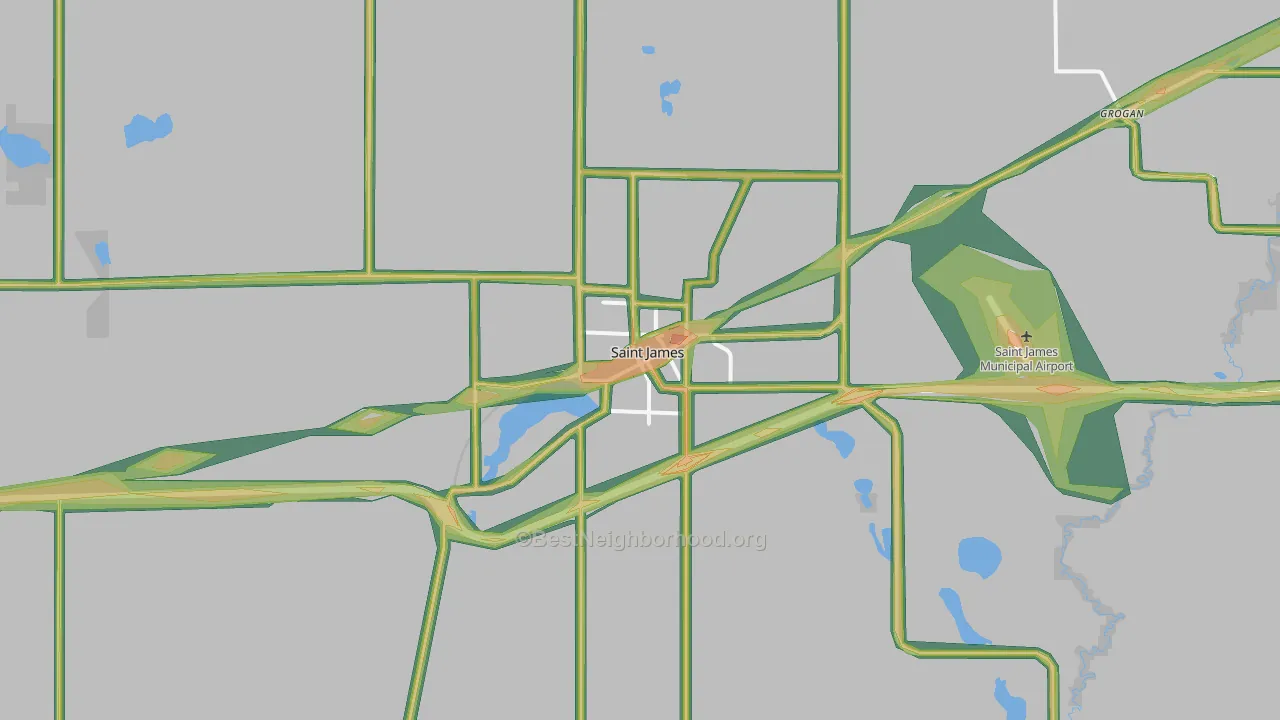 56081, MN Map of Noise Levels in 56081