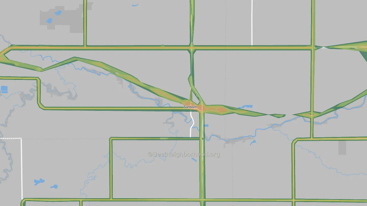 56083, MN Map of Noise Levels in 56083