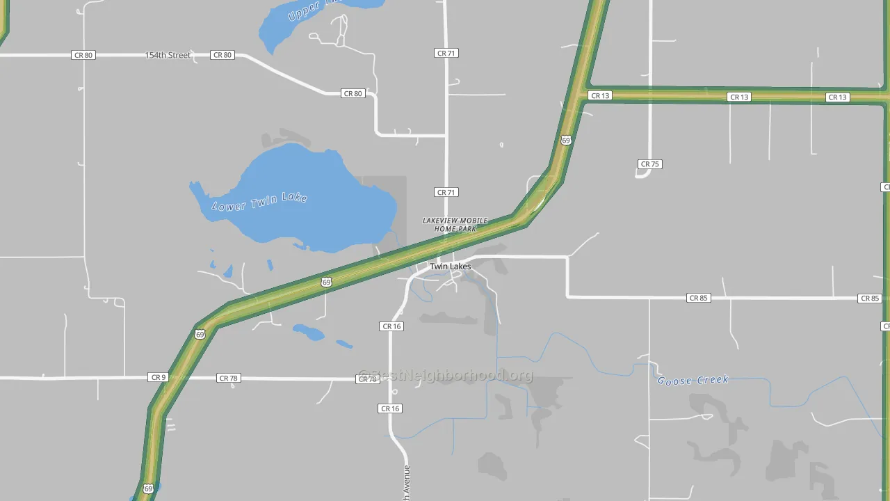 56089, MN Map of Noise Levels in 56089
