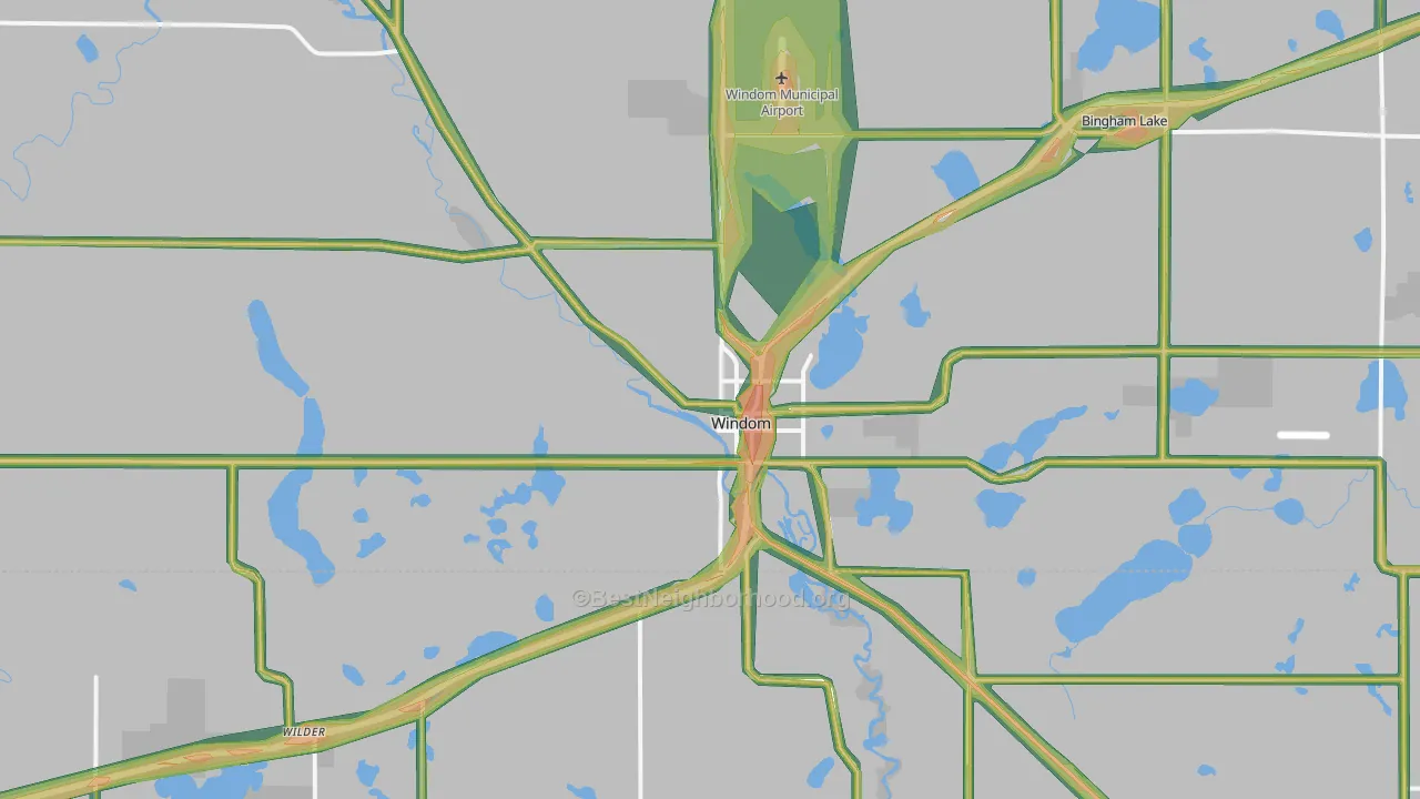 56101, MN Map of Noise Levels in 56101