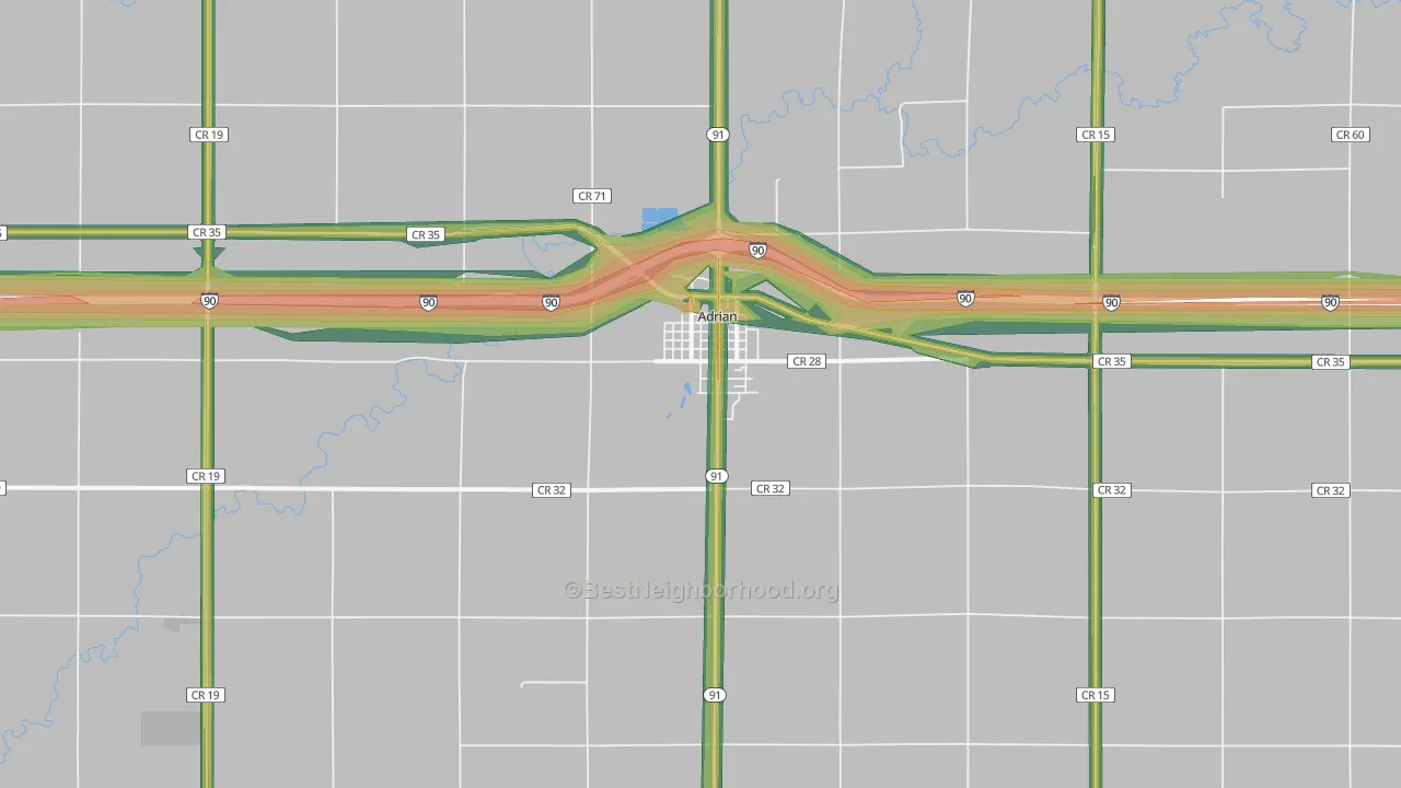 56110, MN Map of Noise Levels in 56110