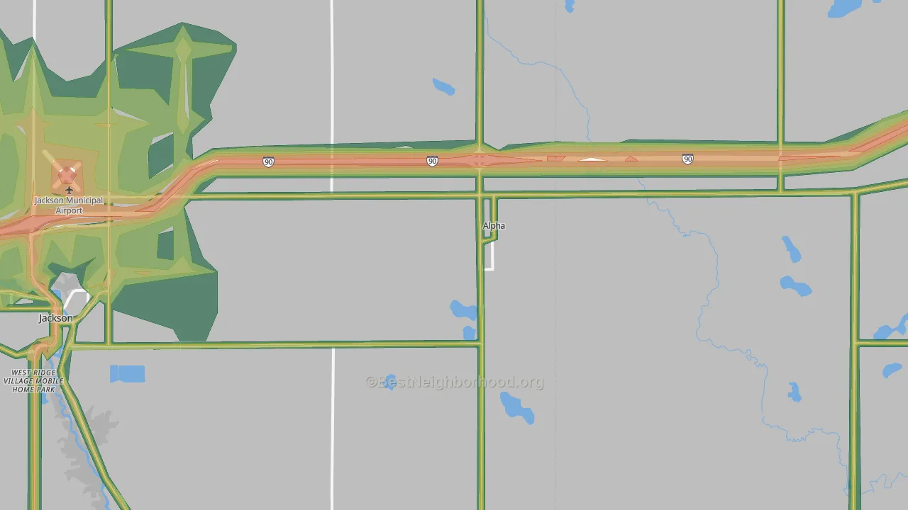 56111, MN Map of Noise Levels in 56111