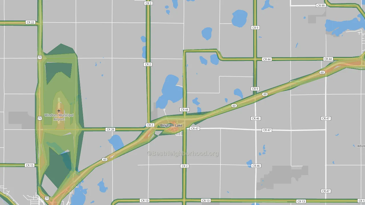 56118, MN Map of Noise Levels in 56118