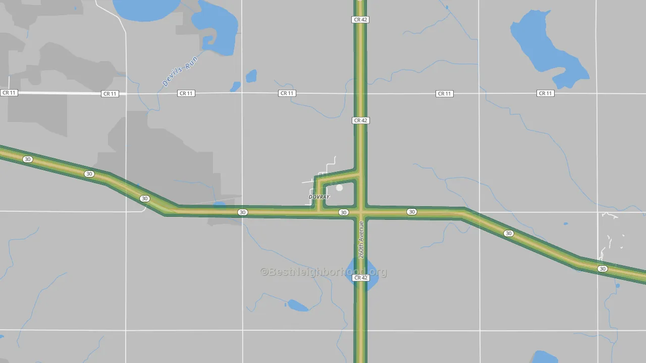 56125, MN Map of Noise Levels in 56125
