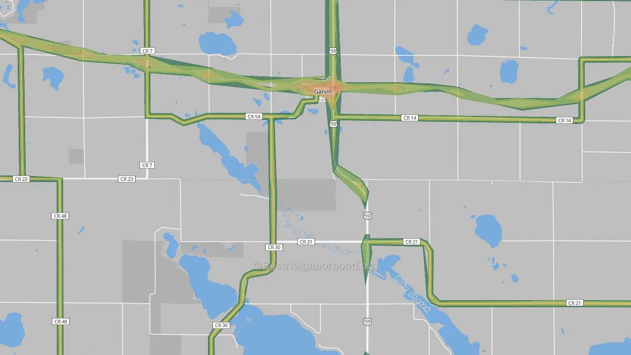 56132, MN Map of Noise Levels in 56132