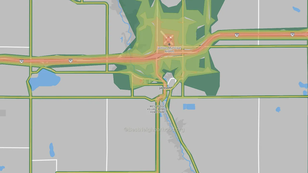 56143, MN Map of Noise Levels in 56143