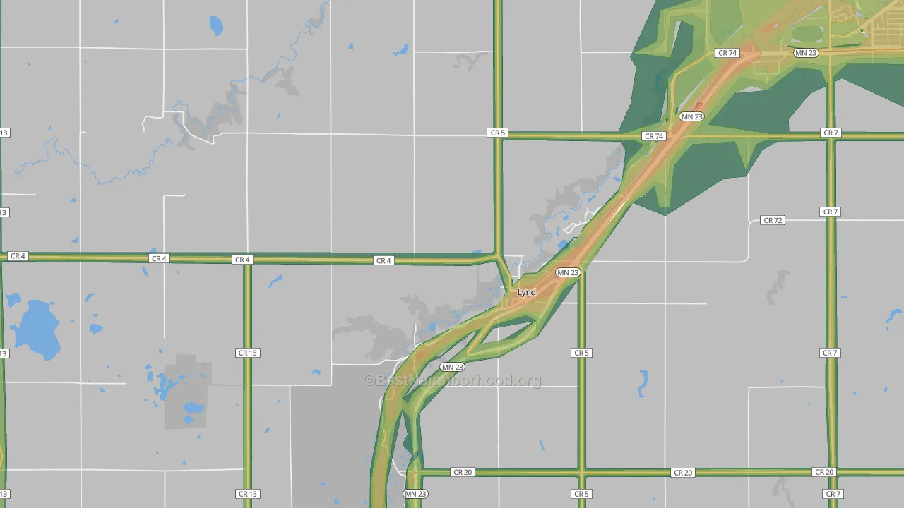 56157, MN Map of Noise Levels in 56157