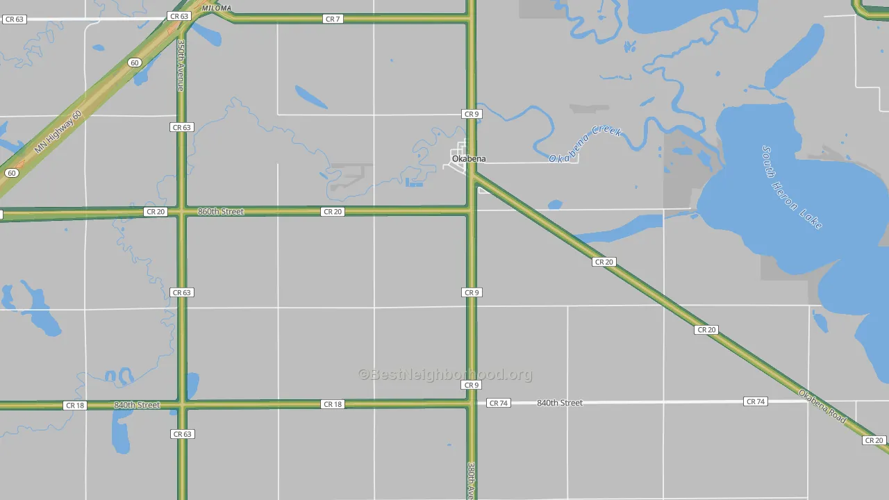 56161, MN Map of Noise Levels in 56161