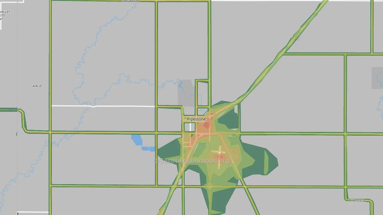 56164, MN Map of Noise Levels in 56164