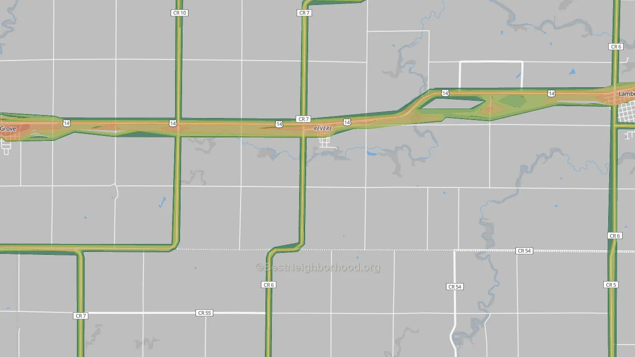 56166, MN Map of Noise Levels in 56166